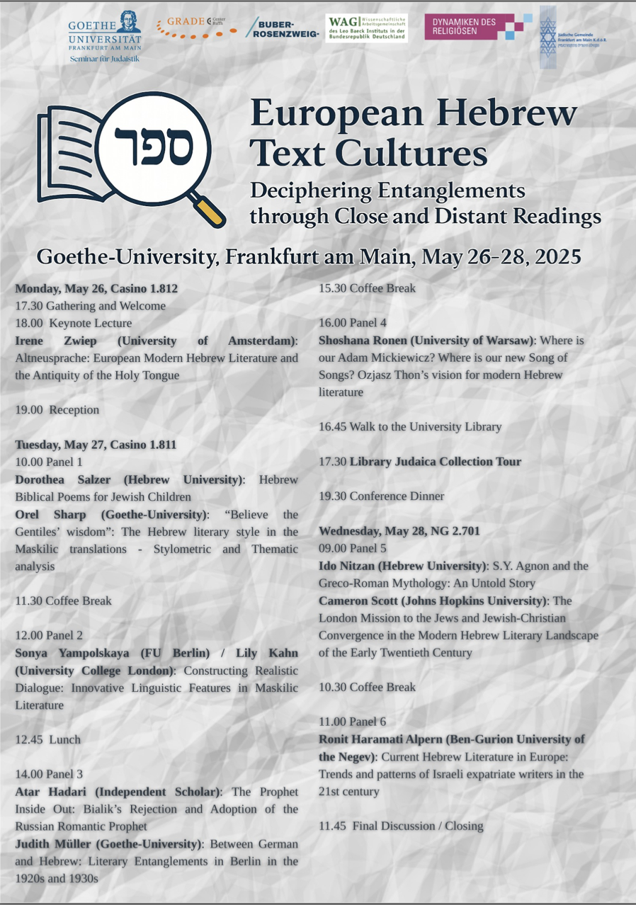 European Hebrew Text Cultures: Deciphering Entanglements through Close and Distant Readings